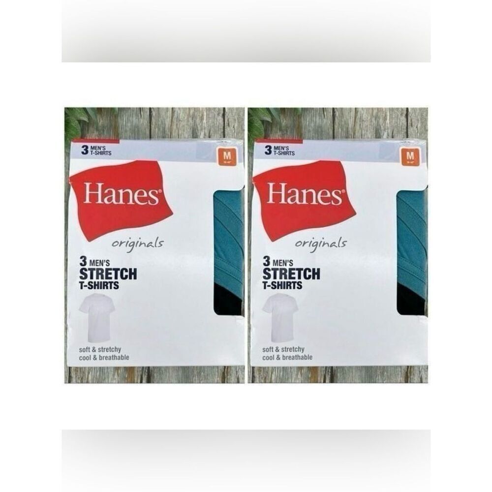 Hanes Moisture-Wicking Stretch Cotton T-Shirts 2, 3-Packs Size M